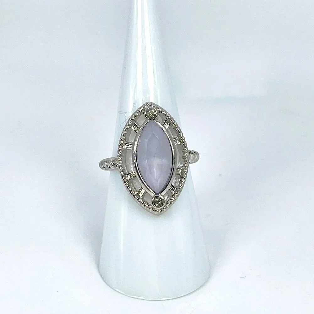 Silver Toned Marquis Statement Ring - Cocktail Ring